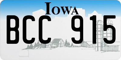 IA license plate BCC915