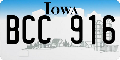 IA license plate BCC916