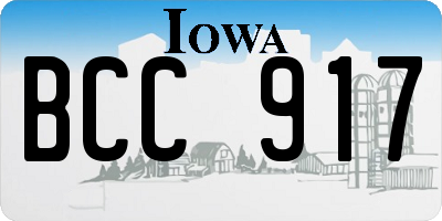 IA license plate BCC917