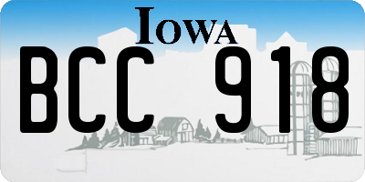 IA license plate BCC918