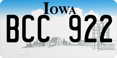IA license plate BCC922