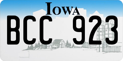 IA license plate BCC923