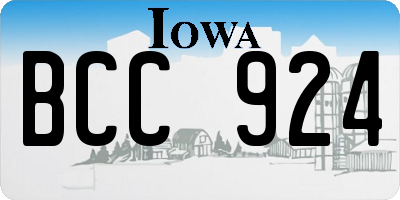 IA license plate BCC924