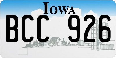 IA license plate BCC926