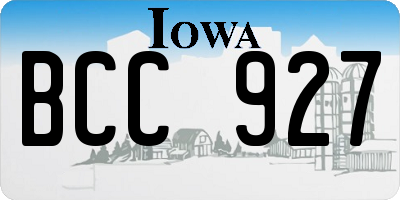 IA license plate BCC927