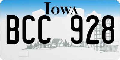 IA license plate BCC928