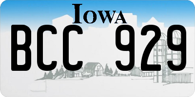IA license plate BCC929