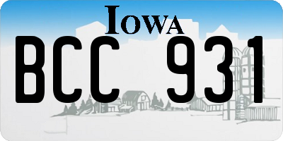 IA license plate BCC931