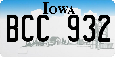IA license plate BCC932