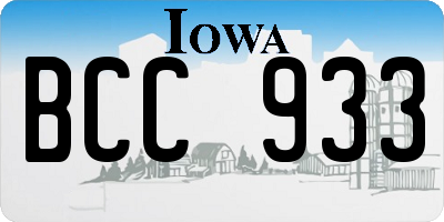 IA license plate BCC933