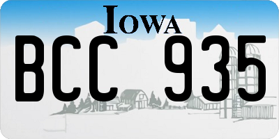 IA license plate BCC935