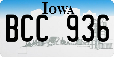 IA license plate BCC936