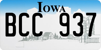 IA license plate BCC937