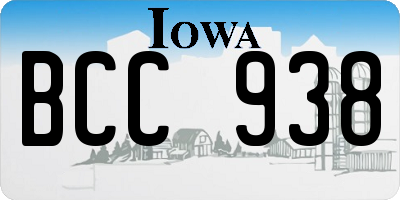 IA license plate BCC938