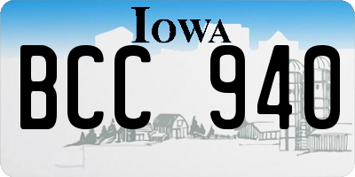 IA license plate BCC940