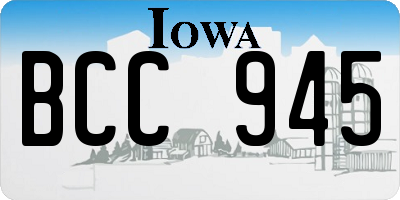 IA license plate BCC945