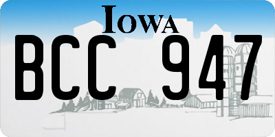 IA license plate BCC947