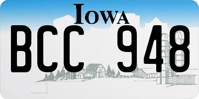 IA license plate BCC948