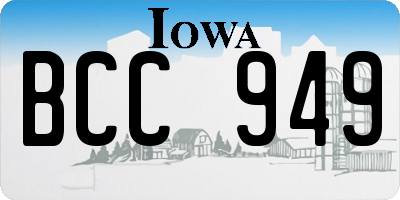 IA license plate BCC949