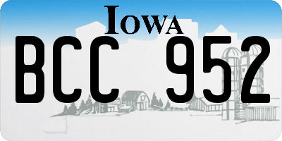 IA license plate BCC952
