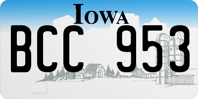 IA license plate BCC953