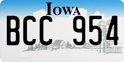 IA license plate BCC954
