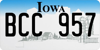 IA license plate BCC957