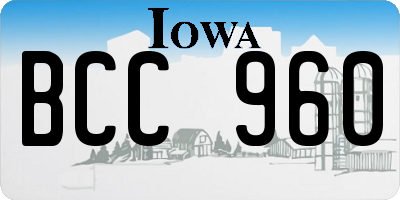 IA license plate BCC960