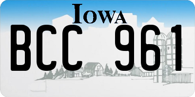 IA license plate BCC961