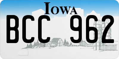 IA license plate BCC962