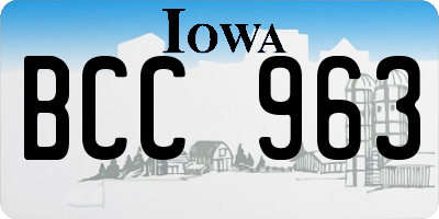IA license plate BCC963