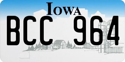 IA license plate BCC964