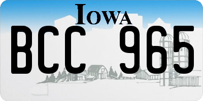 IA license plate BCC965