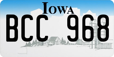 IA license plate BCC968