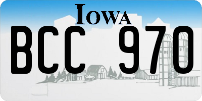 IA license plate BCC970