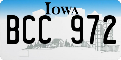 IA license plate BCC972