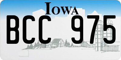 IA license plate BCC975