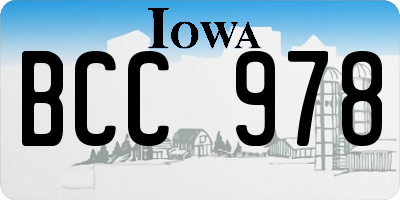 IA license plate BCC978