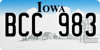 IA license plate BCC983