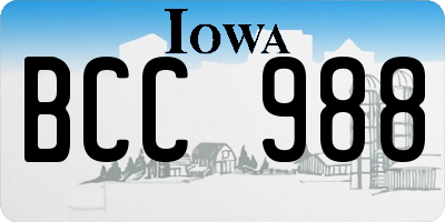 IA license plate BCC988