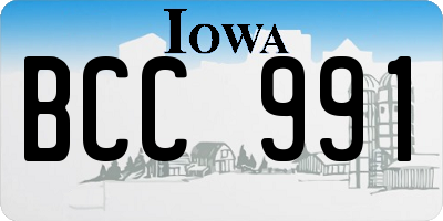 IA license plate BCC991