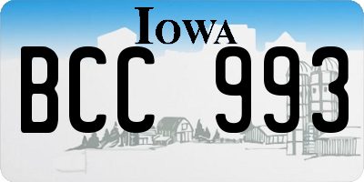 IA license plate BCC993