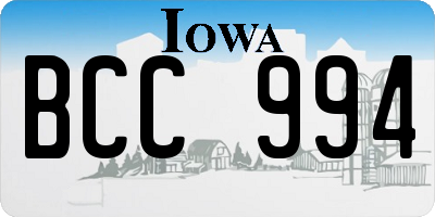 IA license plate BCC994