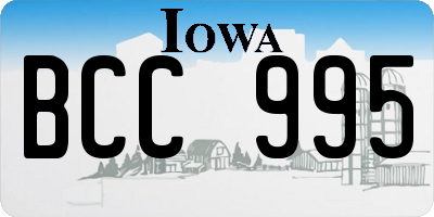 IA license plate BCC995