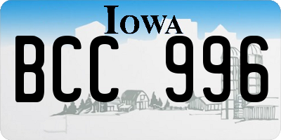 IA license plate BCC996