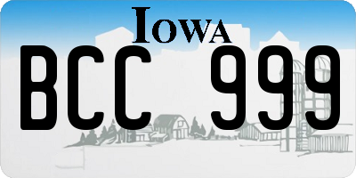 IA license plate BCC999