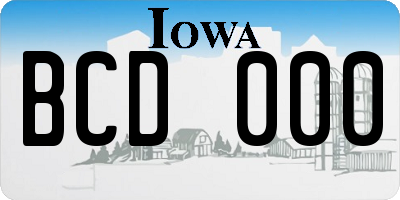IA license plate BCD000
