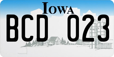 IA license plate BCD023