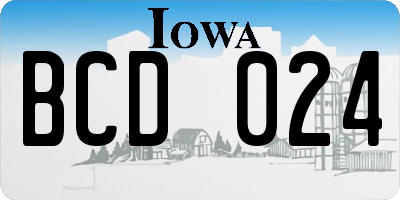 IA license plate BCD024