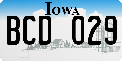 IA license plate BCD029